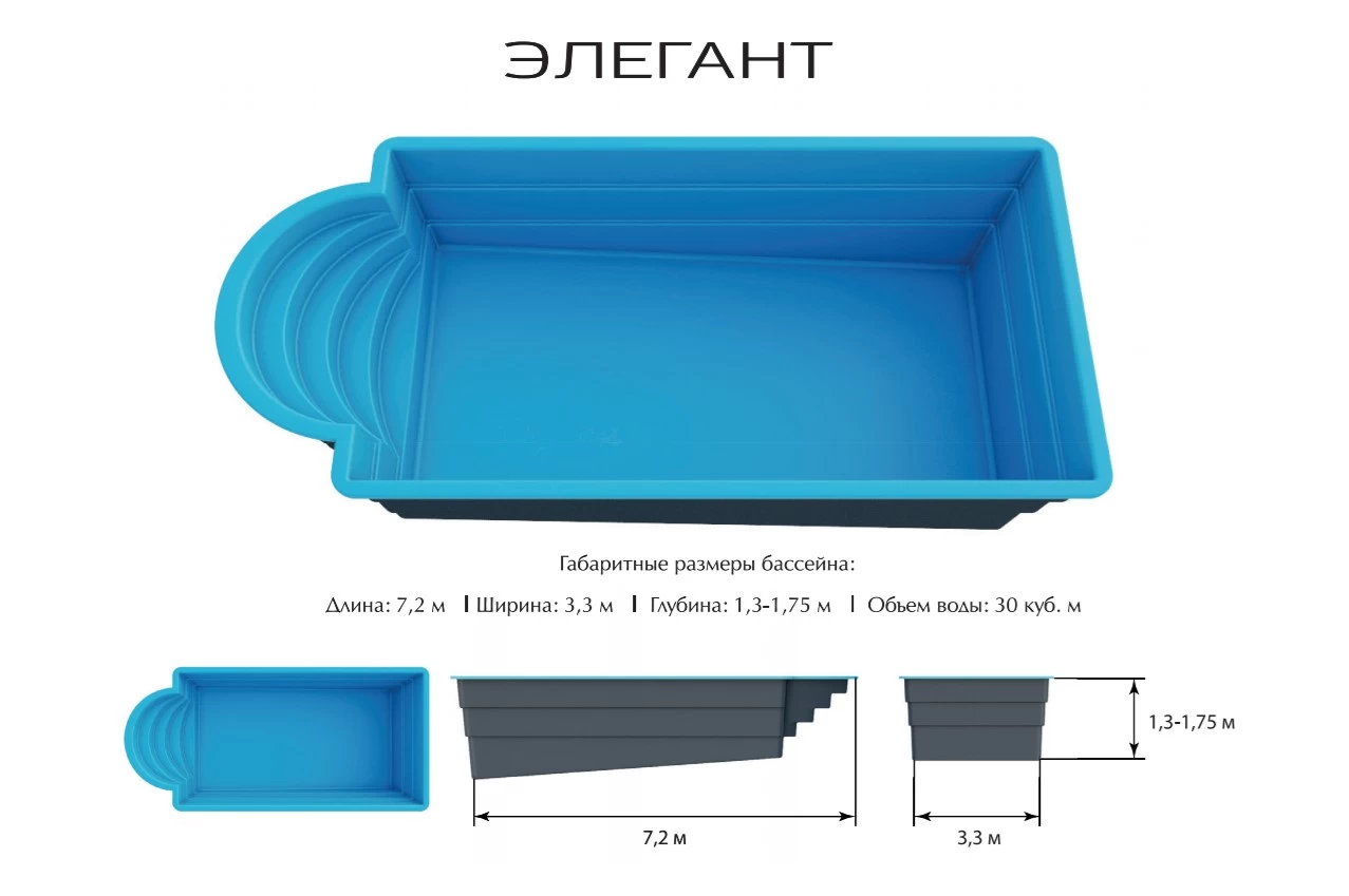 Композитный Бассейн Элегант PREMIUM - 1